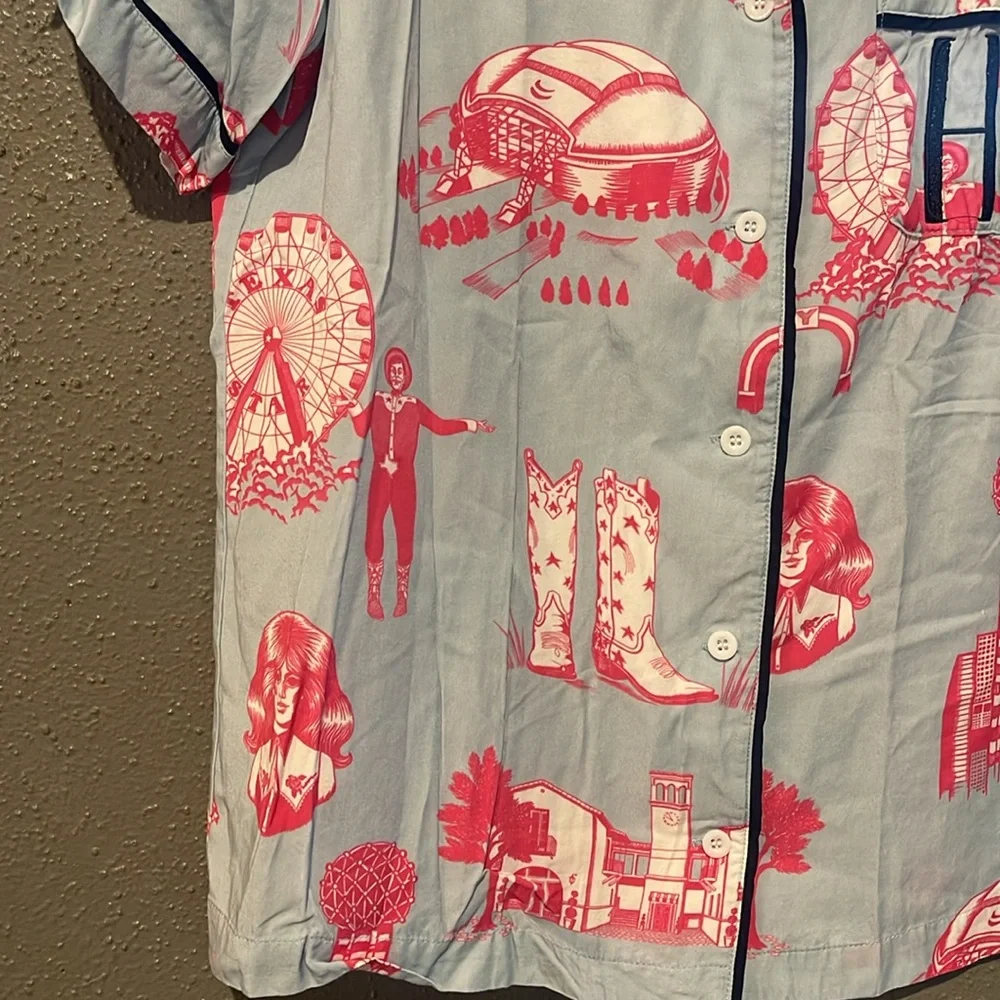 Katie Kime Dallas Toile Pajama Top - Picture 8 of 13